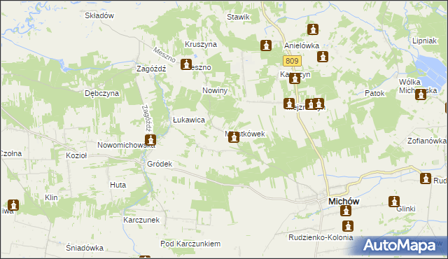 mapa Miastkówek, Miastkówek na mapie Targeo