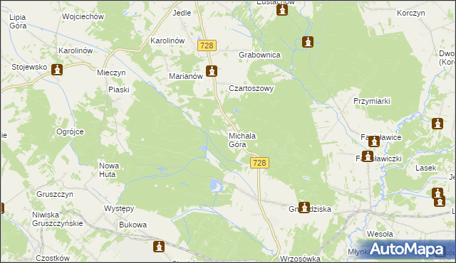 mapa Michala Góra, Michala Góra na mapie Targeo