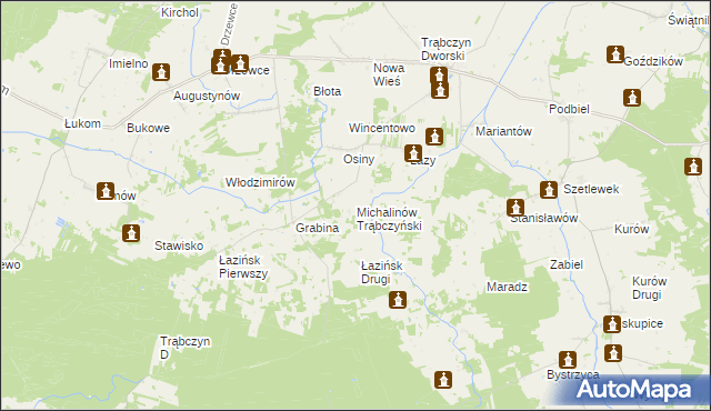 mapa Michalinów Trąbczyński, Michalinów Trąbczyński na mapie Targeo