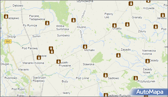 mapa Michałki gmina Świedziebnia, Michałki gmina Świedziebnia na mapie Targeo