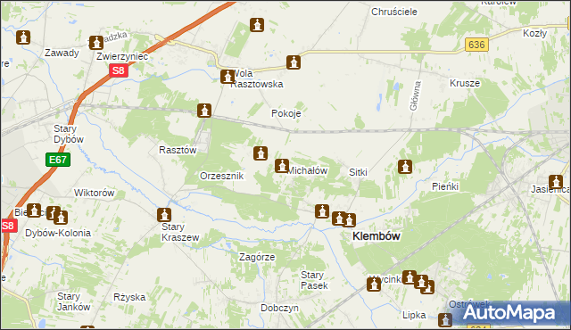 mapa Michałów gmina Klembów, Michałów gmina Klembów na mapie Targeo