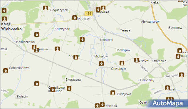 mapa Michałów gmina Nowe Miasto nad Wartą, Michałów gmina Nowe Miasto nad Wartą na mapie Targeo