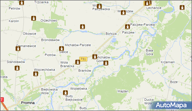 mapa Michałów Górny, Michałów Górny na mapie Targeo