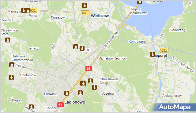 mapa Michałów-Reginów, Michałów-Reginów na mapie Targeo