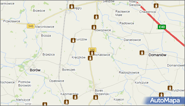 mapa Michałowice gmina Borów, Michałowice gmina Borów na mapie Targeo