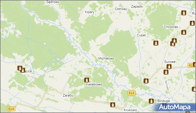 mapa Michałowo gmina Czarnia, Michałowo gmina Czarnia na mapie Targeo