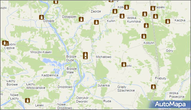 mapa Michałowo gmina Goworowo, Michałowo gmina Goworowo na mapie Targeo