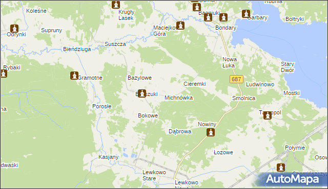 mapa Michnówka, Michnówka na mapie Targeo