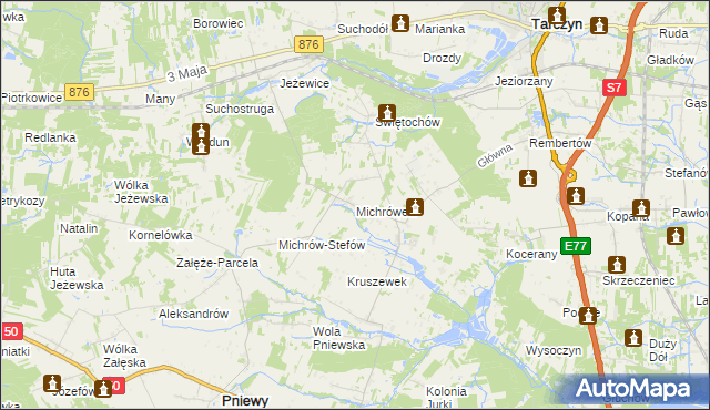 mapa Michrówek, Michrówek na mapie Targeo