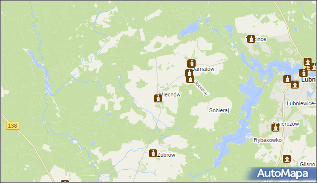 mapa Miechów gmina Sulęcin, Miechów gmina Sulęcin na mapie Targeo
