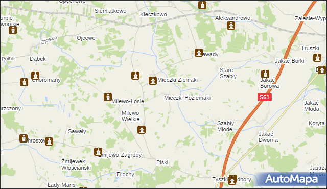 mapa Mieczki-Poziemaki, Mieczki-Poziemaki na mapie Targeo