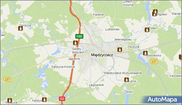 mapa Międzyrzecz, Międzyrzecz na mapie Targeo