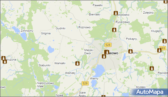 mapa Miejski Dwór, Miejski Dwór na mapie Targeo