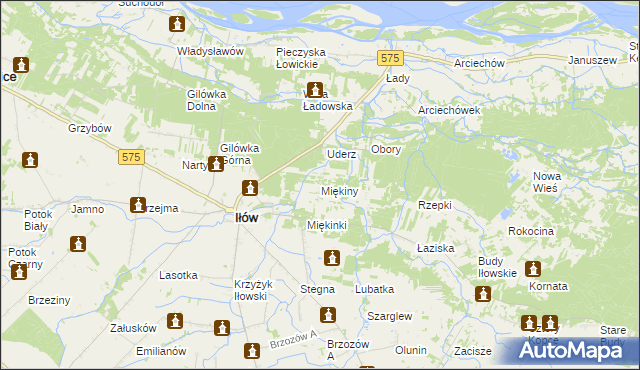 mapa Miękiny, Miękiny na mapie Targeo