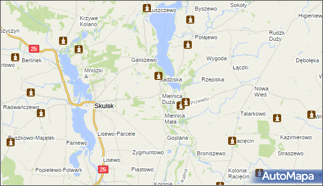 mapa Mielnica Duża, Mielnica Duża na mapie Targeo