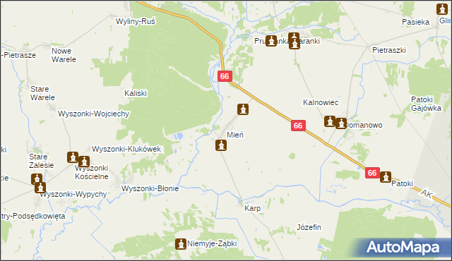 mapa Mień, Mień na mapie Targeo