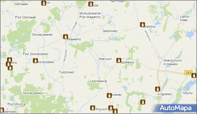 mapa Mierucin gmina Sośno, Mierucin gmina Sośno na mapie Targeo