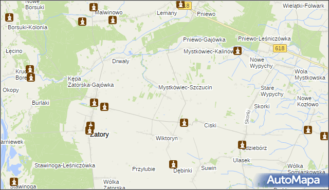 mapa Mierzęcin gmina Zatory, Mierzęcin gmina Zatory na mapie Targeo