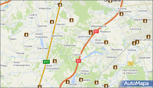 mapa Mieszkowo gmina Piaseczno, Mieszkowo gmina Piaseczno na mapie Targeo