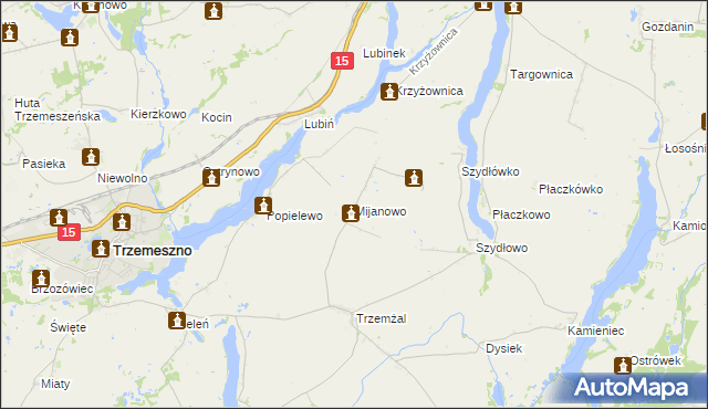 mapa Mijanowo, Mijanowo na mapie Targeo