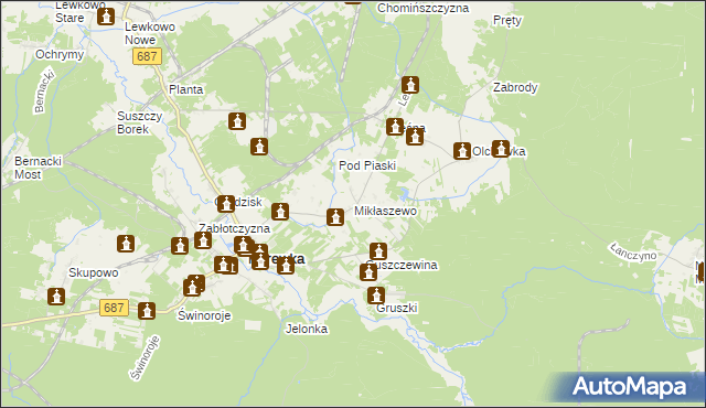 mapa Mikłaszewo, Mikłaszewo na mapie Targeo