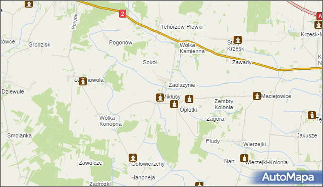 mapa Mikłusy, Mikłusy na mapie Targeo