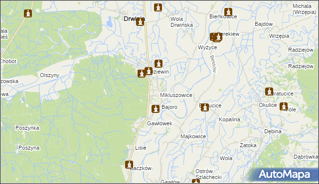 mapa Mikluszowice, Mikluszowice na mapie Targeo