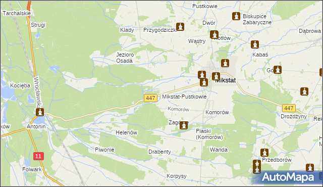 mapa Mikstat-Pustkowie, Mikstat-Pustkowie na mapie Targeo