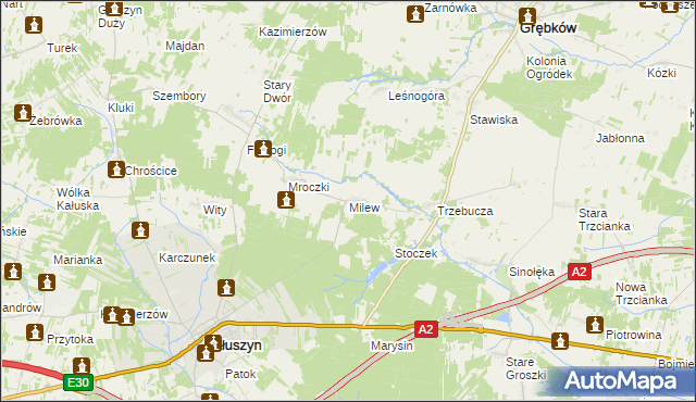 mapa Milew, Milew na mapie Targeo