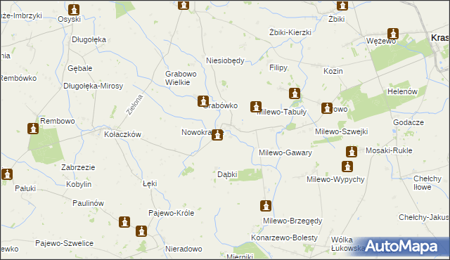 mapa Milewo-Rączki, Milewo-Rączki na mapie Targeo