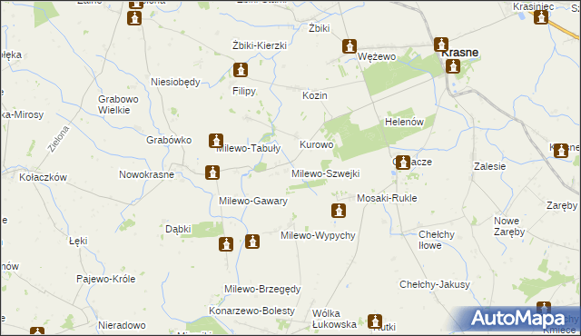 mapa Milewo-Szwejki, Milewo-Szwejki na mapie Targeo