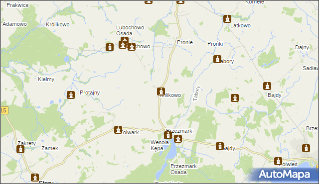 mapa Milikowo, Milikowo na mapie Targeo