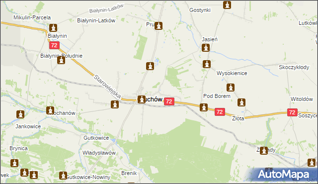 mapa Miłochniewice, Miłochniewice na mapie Targeo