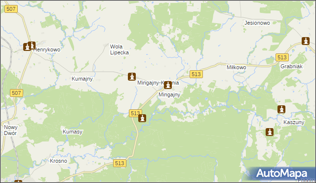 mapa Mingajny, Mingajny na mapie Targeo