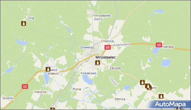 mapa Mirosławiec, Mirosławiec na mapie Targeo