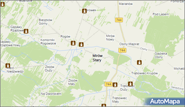 mapa Mirów Stary, Mirów Stary na mapie Targeo