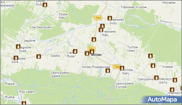 mapa Mirzec, Mirzec na mapie Targeo