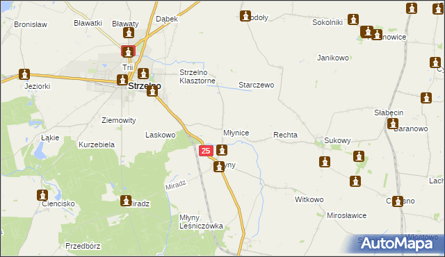 mapa Młynice, Młynice na mapie Targeo