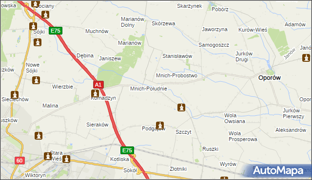 mapa Mnich-Ośrodek, Mnich-Ośrodek na mapie Targeo