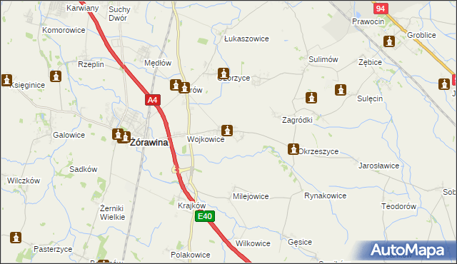 mapa Mnichowice gmina Żórawina, Mnichowice gmina Żórawina na mapie Targeo