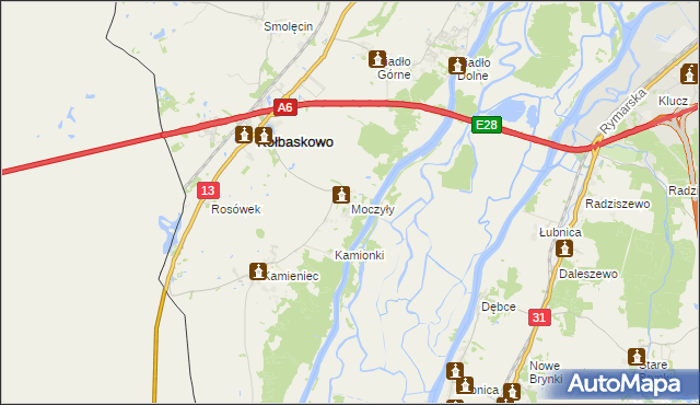 mapa Moczyły, Moczyły na mapie Targeo