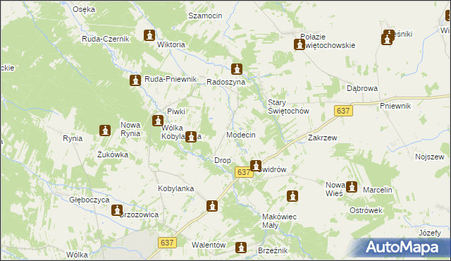 mapa Modecin, Modecin na mapie Targeo