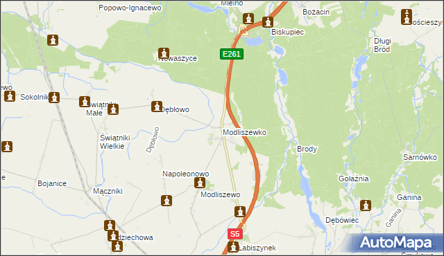 mapa Modliszewko, Modliszewko na mapie Targeo