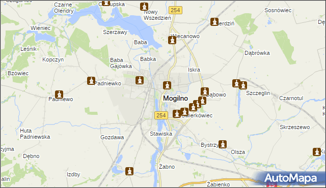 mapa Mogilno, Mogilno na mapie Targeo