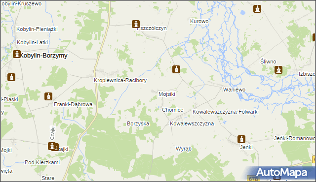 mapa Mojsiki, Mojsiki na mapie Targeo