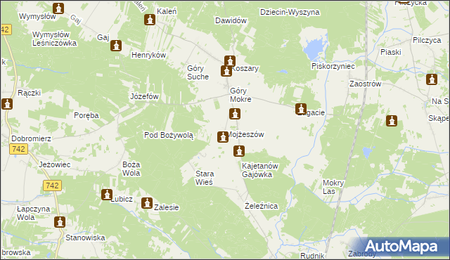 mapa Mojżeszów, Mojżeszów na mapie Targeo