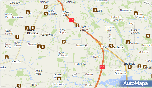 mapa Mokrosęk, Mokrosęk na mapie Targeo