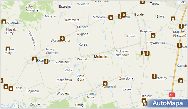 mapa Mokrsko, Mokrsko na mapie Targeo