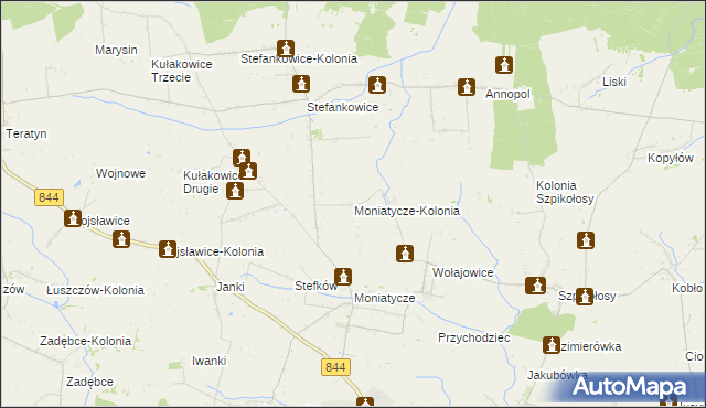 mapa Moniatycze-Kolonia, Moniatycze-Kolonia na mapie Targeo