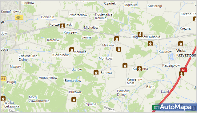 mapa Moników, Moników na mapie Targeo